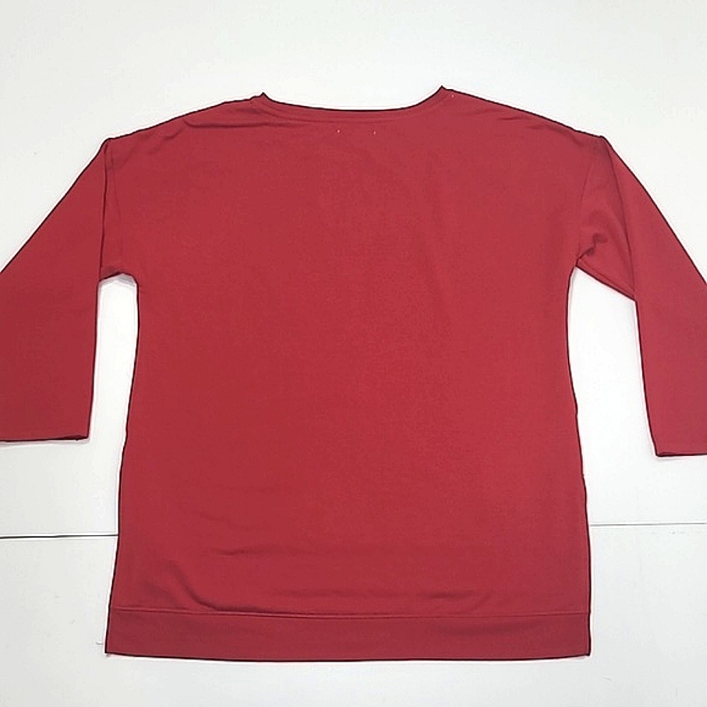 Rae Dunn Holiday Sweatshirt Pullover Christmas Top Ribbed Hem Peace Love Hope - Picture 15 of 17
